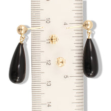 Load image into Gallery viewer, 14K Yellow Gold Black Onyx Teardrop Earrings
