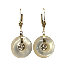 Load image into Gallery viewer, 14K Yellow Gold Blessing White Mother of Pearl Earrings