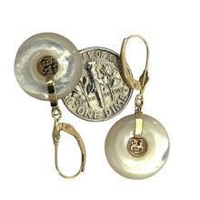 Load image into Gallery viewer, 14K Yellow Gold Blessing White Mother of Pearl Earrings