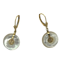 Load image into Gallery viewer, 14K Yellow Gold Blessing White Mother of Pearl Earrings
