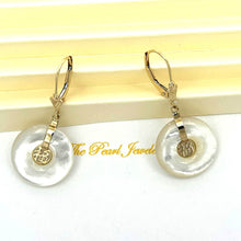 Load image into Gallery viewer, 14K Yellow Gold Blessing White Mother of Pearl Earrings