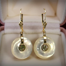Load image into Gallery viewer, 14K Yellow Gold Blessing White Mother of Pearl Earrings