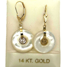 Load image into Gallery viewer, 14K Yellow Gold Blessing White Mother of Pearl Earrings