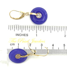 Load image into Gallery viewer, 14k Yellow Gold Blessing Lavender Jade Blessing Earrings