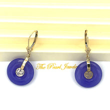 Load image into Gallery viewer, 14k Yellow Gold Blessing Lavender Jade Blessing Earrings