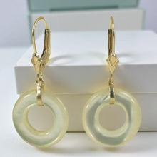 Load image into Gallery viewer, 14K Yellow Gold Donut Mother of Pearl Earrings