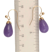 Load image into Gallery viewer, 14K Yellow Gold Lavender Jade Dangling Earrings