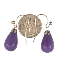 Load image into Gallery viewer, 14K White Gold Lavender Jade Dangling Earrings
