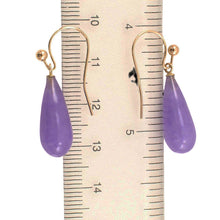 Load image into Gallery viewer, 14K Yellow Gold Lavender Jade Hook Earrings
