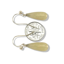 Load image into Gallery viewer, 14K Yellow Gold Yellow Jade Hook Earrings
