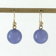 Load image into Gallery viewer, 1103632-14K-Yellow-Gold-Round-Lavender-Jade-Hook-Earrings