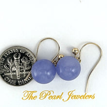 Load image into Gallery viewer, 1103632-14K-Yellow-Gold-Round-Lavender-Jade-Hook-Earrings