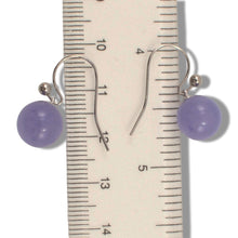 Load image into Gallery viewer, 14K White Gold Round Lavender Jade Hook Earrings