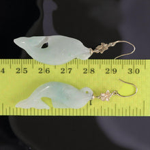 Load image into Gallery viewer, 14K Yellow Gold Hawaiian Plumeria Dolphin Jade Dangle Earrings