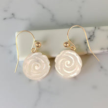 Load image into Gallery viewer, 14K Yellow Gold Mother of Pearl Hook Earrings