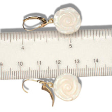 Load image into Gallery viewer, 14K Yellow Gold Mother of Pearl Leverback Earrings