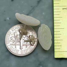 Load image into Gallery viewer, 14K Yellow Gold Hand-Carved Rose Mother of Pearl Earrings
