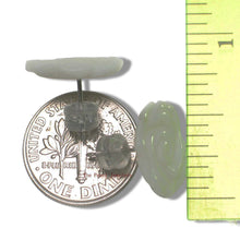 Load image into Gallery viewer, 14K White Gold Hand-Carved Rose Mother of Pearl Earrings