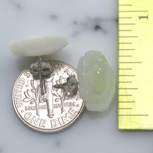 Load image into Gallery viewer, 14K White Gold Hand-Carved Rose Mother of Pearl Earrings