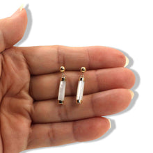 Load image into Gallery viewer, 14K Yellow Gold Ball Dangle White Mother of Pearl Earrings