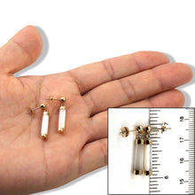 Load image into Gallery viewer, 14K Yellow Gold Ball Dangle White Mother of Pearl Earrings