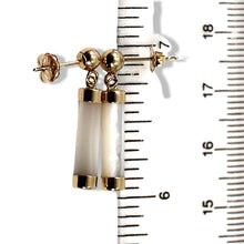 Load image into Gallery viewer, 14K Yellow Gold Ball Dangle White Mother of Pearl Earrings