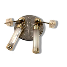 Load image into Gallery viewer, 14K Yellow Gold Ball Dangle White Mother of Pearl Earrings