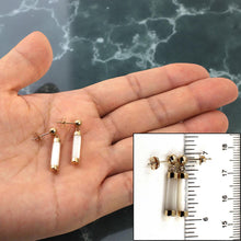 Load image into Gallery viewer, 14K Yellow Gold Ball Dangle White Mother of Pearl Earrings
