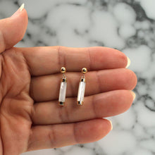 Load image into Gallery viewer, 14K Yellow Gold Ball Dangle White Mother of Pearl Earrings