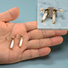 Load image into Gallery viewer, 14K Yellow Gold Ball Dangle White Mother of Pearl Earrings