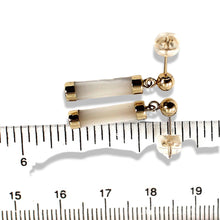 Load image into Gallery viewer, 14K Yellow Gold Ball Dangle White Mother of Pearl Earrings
