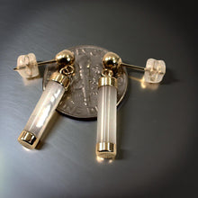 Load image into Gallery viewer, 14K Yellow Gold Ball Dangle White Mother of Pearl Earrings