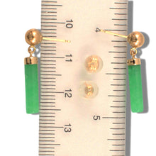 Load image into Gallery viewer, 14K Yellow Gold Ball Dangle Green Jade Earrings