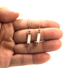 Load image into Gallery viewer, 14K Yellow Gold Dangle White Mother of Pearl Fish-Hook Earrings
