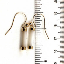 Load image into Gallery viewer, 14K Yellow Gold Dangle White Mother of Pearl Fish-Hook Earrings