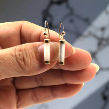 Load image into Gallery viewer, 14K Yellow Gold Dangle White Mother of Pearl Fish-Hook Earrings