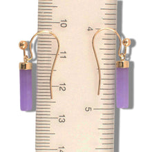 Load image into Gallery viewer, 14K Yellow Gold Dangle Lavender Jade Fish-Hook Earrings