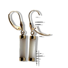 Load image into Gallery viewer, 14K Yellow Gold Leverback Dangle White Mother of Pearl Earrings