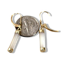 Load image into Gallery viewer, 14K Yellow Gold Leverback Dangle White Mother of Pearl Earrings