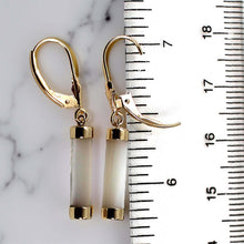 Load image into Gallery viewer, 14K Yellow Gold Leverback Dangle White Mother of Pearl Earrings