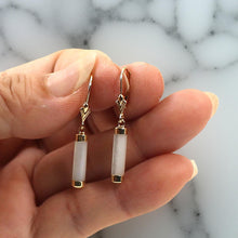 Load image into Gallery viewer, 14K Yellow Gold Leverback Dangle White Mother of Pearl Earrings