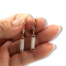 Load image into Gallery viewer, 14K Yellow Gold Leverback Dangle White Mother of Pearl Earrings