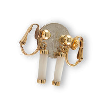 Load image into Gallery viewer, 1/20 14K Gold-Filled Non-Pierced Clip White Mother of Pearl Earrings