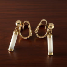 Load image into Gallery viewer, 1/20 14K Gold-Filled Non-Pierced Clip White Mother of Pearl Earrings