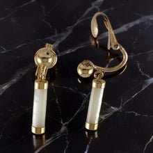 Load image into Gallery viewer, 1/20 14K Gold-Filled Non-Pierced Clip White Mother of Pearl Earrings