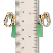 Load image into Gallery viewer, 14K Gold-Filled Non-Pierced Clip Green Jade Earrings