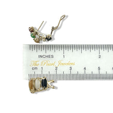 Load image into Gallery viewer, 14K Yellow Gold Multi-Color Jade Marquise Omega-Back Earrings