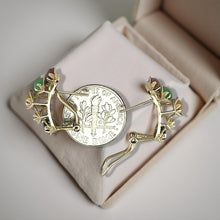 Load image into Gallery viewer, 14K Yellow Gold Multi-Color Jade Marquise Omega-Back Earrings