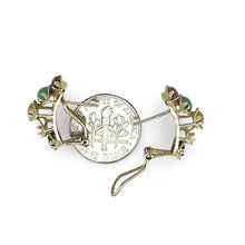Load image into Gallery viewer, 14K Yellow Gold Multi-Color Jade Marquise Omega-Back Earrings