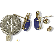 Load image into Gallery viewer, 14K Yellow Gold Hawaiian Plumeria Lavender Jade Stud Earrings